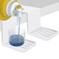 Laundry Detergent Holder 2 Pack - Detergent Cup Holder Tidy Soap Tray Dispenser Organizer Drip Fit Catcher for Fabric Softener Liquid Spigot Container Plastic Sheet Saver Stand Station Set Square