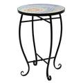 SamyoHome Patio Side Table Outdoor Coffee Table Mosaic Accent Table