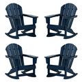 GARDEN Outdoor Adirondack Rocking Chairs for Patio (Set of 4) Navy Blue