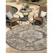 Unique Loom Valeria Indoor/Outdoor Traditional Rug Charcoal/Natural 10 Round Medallion Traditional Perfect For Patio Deck Garage Entryway