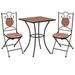 Andoer 3 Piece Bistro Set Ceramic Tile Terracotta