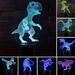 Porfeet Dinosaur 3D Illusion Color Changing LED Desk Light Child Room Table Night Lamp(13# A)