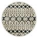 Ox Bay Diverse Geometric Tufted Area Rug 4 ft. Round Navy Blue & Cream