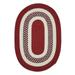 Colonial Mills 10 x 13 Maroon Red White and Blue Reversible Oval Handcrafted Accent Area Rug