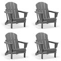 Folding Adirondack Lawn Chairs Set of 4 for Outdoor Patio Garden Dark Brown
