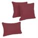 Blazing Needles Double-Corded Solid Outdoor Spun Polyester Throw Pillows with Inserts Merlot - Set of 3