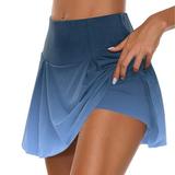 Skorts Skirts for Women HTNBO Summer Athletic Elastic Waist Gradient Tennis Golf Skort