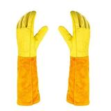 1 Pair Reusable Gardening Gloves Stab-resistant Faux Leather Proof Pruning Protection Long Glove for Planting
