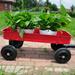 Garden Cart Reuniong Railing Solid Wheel All-Terrain Truck Red