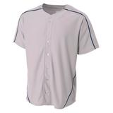 A4 Warp-Knit Baseball Jersey For Teen Male in Gray/Navy | NB4214