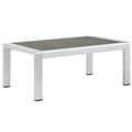 Modern Contemporary Urban Design Outdoor Patio Balcony Coffee Table Grey Gray Metal Aluminum