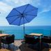 Costway 10FT Patio Solar Umbrella LED Patio Market Steel Tilt W/ Crank Outdoor Blue New