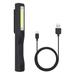 TureClos COB Rechargeable Work Light Micro USB Swivel Flashlight Inspection Lighting Tool Black