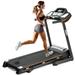 Lavay Folding Electric Treadmill for Home Gym Motorized Running Machine with Manual Incline and Hydraulic Portable Wheels Foldable Treadmill with Cup Holder Black