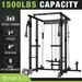 Mikolo Power Rack Cage 1500 lbs Weight Rack with Cable Crossover Machine Multi-Function Squat Rack with J Hooks Dip Bars and Landmine for Home Gym (Black)