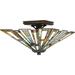 Quoizel TFMK1714VA-Quoizel Lighting-Maybeck - 2 Light Flush Mount Valiant Bronze Finish with Tiffany Glass