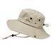 YUEHAO accessories Summer Outdoor Sun Hat Protection Bucket Boonie Cap Solid Adjustable Fishing Hat Bucket Hats Beige