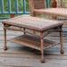 Jeco Wicker Outdoor Patio Furniture Coffee Table in Honey