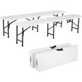 6FT Bench Chair Plastic Folding Bench Plastic Portable Outdoor Bench Garden Bench With Carrying Handle And Lock for Camping Picnic Party Dining 2 Pack White