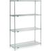 Nexel 4 Tier Wire Shelving Starter Unit Stainless Steel 72 W x 21 D x 74 H