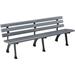 Global Industrial 72 L Plastic Park Bench With Backrest Gray