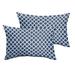 Humble and Haute Sorra Home Selena Navy Chainlink Indoor/ Outdoor Knife-Edge Lumbar Pillows (Set of 2) 13 in h x 20 in w