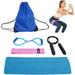 STEELWAY Resistance Bands Set of 4 Resistance Bands for Legs and Butt Exercise Bands Set Fabric Resistance Band/8-Shaped Resistance Band/Skipping Rope/Cold Towel/Carrying Bag Blue