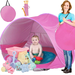 XGeek Kids Tent Portable Infant UV Protection Baby Beach Tent Waterproof Shade Pool Sun Shelter Sun Shade for Baby Pop Up Baby Beach Tent with Pool Baby Tent for Outdoor Indoor(Free Set Toys)