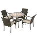 GDF Studio Radley 5 Piece- Dining Set Multi Brown and Beige