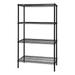 Quantum Storage WR54-2436BK 4-Shelf Black Wire Shelving Unit 24 x 36 x 54 in.