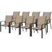 Gymax 8PCS Outdoor Stackable Dining Chair Patio Armchair w/ Breathable Fabric