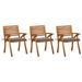 ikayaa Patio Dining Chairs with Cushions 3 pcs Solid Acacia Wood