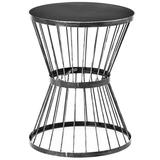 Outsunny 16 Steel Patio Side Table Garden End Table with Hourglass Design Accent Table for Outdoor and Indoor Use Black