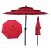 9Ft 3-Tiers Outdoor Patio Umbrella with Crank and tilt and Wind Vents for Garden Deck Backyard Pool Shade Outside Deck Swimming Pool