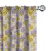 Ambesonne Floral Curtains Hand Drawn Pansy Garden Pair of 28 x84 Lavender Lilac Yellow