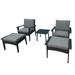 Carevas Patio Furniture Outdoor Chair And Ottoman 5 Pieces Rattan Seating Group with Cushions