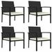 Garden Dining Chairs 4 pcs Poly Rattan Black