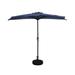 9 ft Half Market Umbellad with Black Round Free Standing Plastic Base Navy Blue