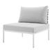 Sofa Middle Chair Sunbrella Aluminum Metal Steel Grey Gray Modern Contemporary Urban Design Outdoor Patio Balcony Cafe Bistro Garden Furniture Hotel Hospitality