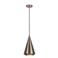 Aspen Creative 61085 One-Light Hanging Mini Pendant Ceiling Light 8 3/4 Wide Transitional Design in Antique Copper Finish with Antique Copper Metal Shade with Painted Pewter Finish Inside