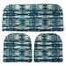 RSH DÃ©cor Indoor Outdoor 3 Piece Tufted Wicker Cushion Set Standard Kokoma Capri Blue