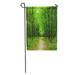 SIDONKU Woods Beautiful Green Forest in Summer Path Pine Road Landscape Garden Flag Decorative Flag House Banner 12x18 inch