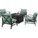 Crosley Furniture Kaplan Oil Rubbed Bronze/Mist 5 Piece Outdoor Conversation Set with Fire Table