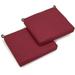 Blazing Needles 20 x 19 in. Solid Outdoor Spun Polyester Chair Cushions Merlot - Set of 2