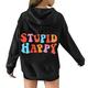 Comfy Hoodies Women Spring Winter Hooded Sweatshirt Colored Letter Print Sports Jumper Top Long Sleeve Pullovers