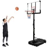 Portable Basketball Hoop Basketball System 6.6-10ft Height Adjustment for Youth Adults LED Basketball Hoop Lights Colorful lights Super Bright to Play at Night Outdoors Good Gift for Kids