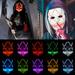 Gustave Scary Halloween LED Mask EL Grow Mask 3 Lighting Modes LED Light UP Creepy Face Mask for Halloween Costume Cosplay Party Purple