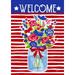 Toland Home Garden America In Bloom Flower Patriotic Flag Double Sided 28x40 Inch