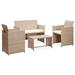 vidaXL Patio Furniture Set 4 Piece Outdoor Sofa with Coffee Table Poly Rattan