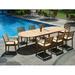 Teak Dining Set:8 Seater 9 Pc - Large 117 Oval Table And 8 Travota Stacking Arm Chairs Outdoor Patio Grade-A Teak Wood WholesaleTeak #WMDSTV6